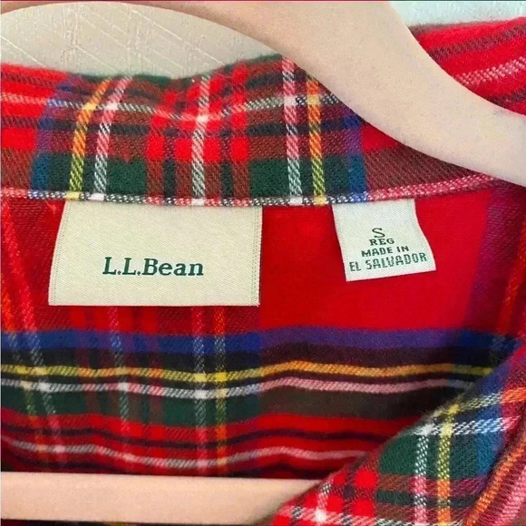 L.L.Bean Red Plaid Button-Up Shirt - Picture 3 of 4